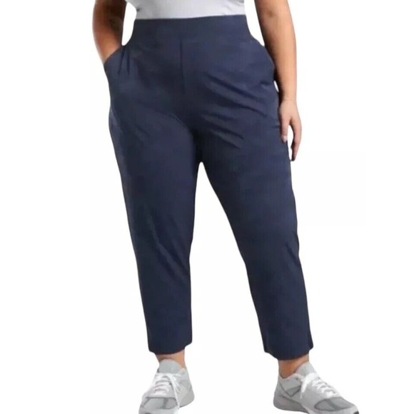 Athleta Brooklyn Ankle Camo Pants Women Plus Size 24 Blue Lightweight Pockets - Picture 1 of 14